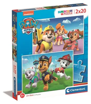 Produktbild von Clementoni-Puzzle 2x20 SuperKolor Paw Patrol 24800
