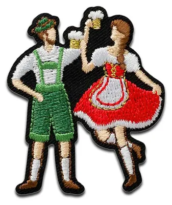 Obrázok produktu pre Pár v kroji - nášivky, nažehľovacie nášivky, nášivky, nášivky, nažehľovačky, veľkosť: 4,6 x 3,9 cm