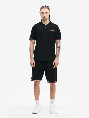 Produktbild von Herren Poloshirt & Shorts Set normale Passform CHILLINGHAM Black/White/Red M Lonsdale