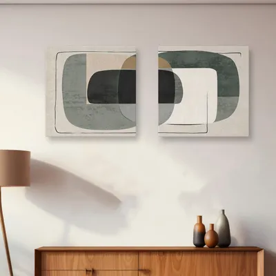 Produktbild von Wallity, ASR_CNVS25 - 1 - 50 x 50, Dekoratives Leinwandgemälde (2 Teile), Mehrfarbig, Leinwand, 50 x 50 cm