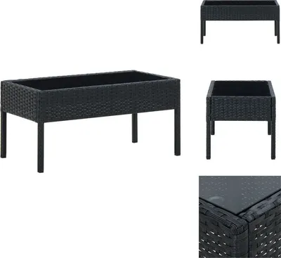 Immagine prodotto di vidaXL Tavolo da giardino nero 75x40x37 cm in poly rattan - Tavoli da giardino