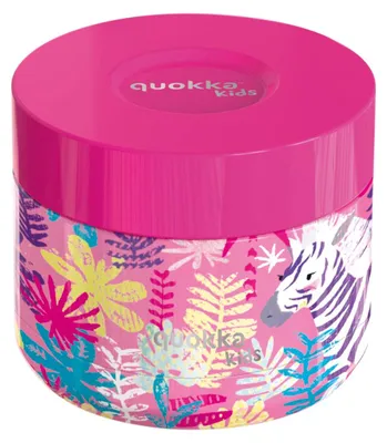 Productafbeelding van Quokka, voedselcontainer 369 ml, kinderdesign, motief: zebra's, roze