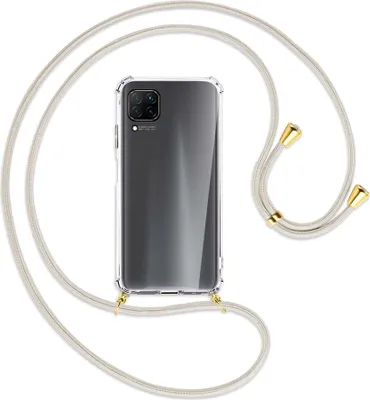 Produktbild von Handykette Backcover-Schutzhülle mit Band (Metall goldfarben) für Huawei P40 lite - broken white