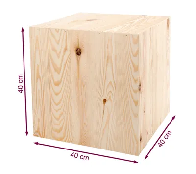 Obrázek produktu pro Dřevěný stojan na květiny 40x40x40 cm - DIY stojan na květiny k natření v požadované barvě, vintage dřevěná dekorace, květinový stolek, dřevěný sloupek ve tvaru kvádru, dekorativní sloupek