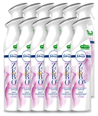 Immagine prodotto di 12 flaconi di spray deodorante Febreze Zero % - Profumo di orchidea - 300 ml - Confezione  - 12 pezzi