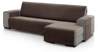 Productafbeelding van Comfortabele hoes van chenille voor een chaise longue, geschikt voor een hoekbank