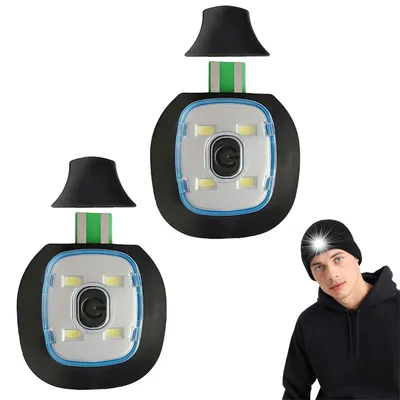 Produktbild von 2 Stück LED Ersatzlicht für Mütze,Wasserdichte Lichtlampe, Wiederaufladbare USB Ersatz Lampe, Geeignet für Mütze, Stirnband mit Licht,Weißes Licht