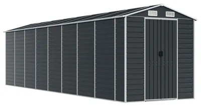 Image de vidaXL Abri de jardin anthracite 191x725x198 cm Acier galvanisé