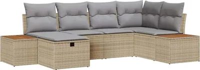 Immagine prodotto di vidaXL Set divano da giardino beige in polyrattan