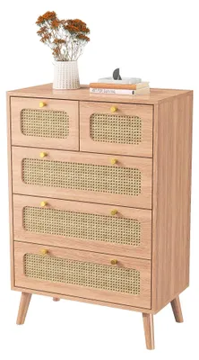 Image de Commode, design moderne et minimaliste, grand espace de rangement, 5 tiroirs - 60 × 34 × 91 cm