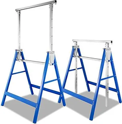 Produktbild von karpal 2x Teleskop-Arbeitsbock, tragbar Klappbock Tragkraft 250 kg, Unterstellbock hoehenverstellbar 80-130 cm,Geruestbock aus Stahl-Vierkantrohr, kratzfeste Kunststoffbeschichtung¡­