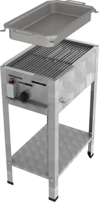 Produktbild von Edelstahl Gasgrill 1-flammig mit Piezozündung, thermischer Flammüberwachung für Gastronomie