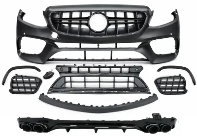 Imagen del producto de Parachoques delantero y difusor de escape con diseño E53, color , para Mercedes Clase E W213 (modelos 2016-2019).