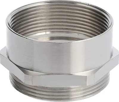 Produktbild von Zwischenstutzen M/M M40x1,5 MSZ-M40 kurz Sechskant Messing (CuZn) vernickelt Anschlussgewinde 8,0mm - 1 Stück