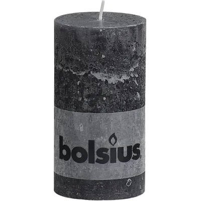 Immagine prodotto di Bolsius Candela a blocco rustica grigio antracite 130x68 Avvento Natale
