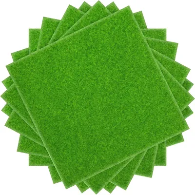 Produktbild von Kunstgrasmatten, 8 Stück, 15x15 cm, Polyester und Polyamid, für Bastelarbeiten