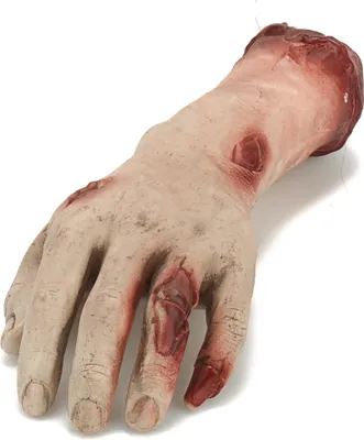Produktbild von Abgehackte Leichen-Hand Halloween-Deko beige-rot 26x10x5cm - Einheitsgröße