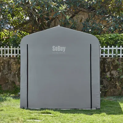 Produktbild von SoBuy Fahrradgarage wetterfest Gerätehaus Fahrradgarage für 2-4 Fahrräder Carport Zelt mit UV-Schutz Fahrradschuppen für Regenschutz KLS11-L-DG