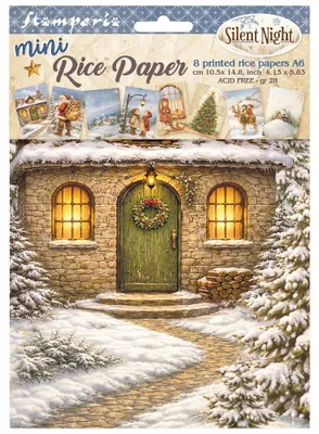 Produktbild von Stamperia Silent Night Strohseiden Set 8 Blatt DIN A6