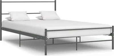 Image de Cadre de lit sans matelas gris métal 120x200 cm
