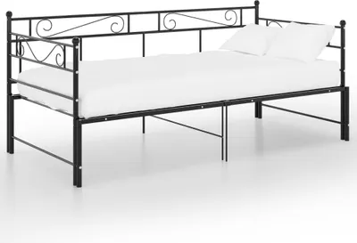 Produktbild von Tagesbett Ausziehbar Schwarz Metall 90x200 cm