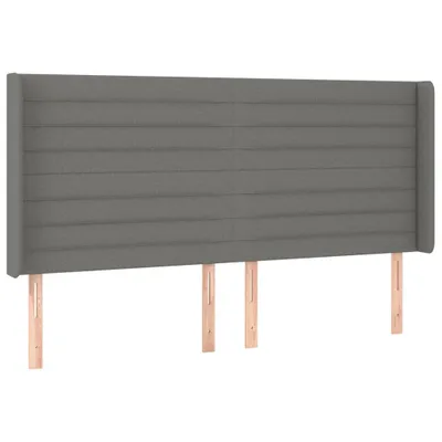 Imagen del producto de vidaXL Cabecero con orejas, color gris oscuro, 203 x 16 x 118/128 cm, tela
