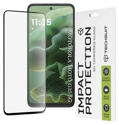 Image de Techsuit Full Cover Protection d'écran contre les chocs pour Motorola Moto G35 - Noir