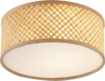 Produktbild von QAZQA - Orientalisch Orientalische Bambus Deckenleuchte I Deckenlampe I Lampe I Leuchte Natur 30cm - Tremmo I Wohnzimmer I Schlafzimmer - Bamboo Rund - LED geeignet E27