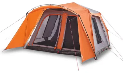 Produktbild von vidaXL Familienzelt mit Vorzelt 9 Personen Grau Orange Quick Release