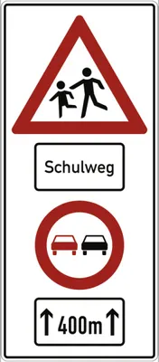 Produktbild von Schild - Kinder, Schulweg, Überholverbot, Alu 3 mm, RA2, 1000x2300 mm