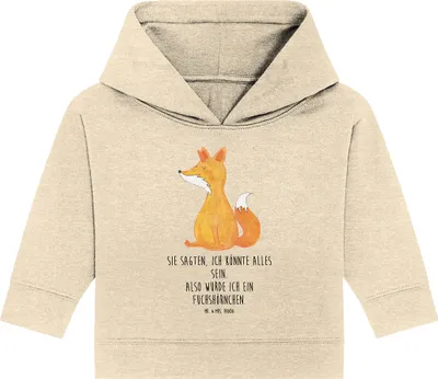 Produktbild von Mr. & Mrs. Panda Organic Baby Hoodie Einhorn Fuchs 24. - 36. Monat - Natural Raw - Geschenk, Unicorn, Unicorns, Füchse, Kapuzenshirt, Einhörner, Kapuzensweatshirt