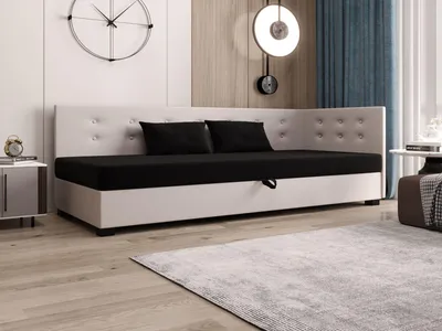 Obrázek produktu pro Jednolůžková postel 100x195 AJKA PLUS 1 - černá / ecru