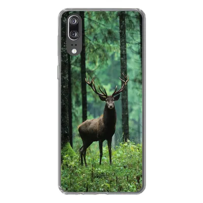 Produktbild von MuchoWow® Handyhülle Schutzhülle Hülle für Huawei P20 Hirsche - Wald - Bäume - Tiere - Natur Silikon Softcase Handy Hülle - Hardcover
