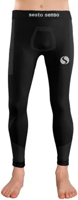 Productafbeelding van Thermo Long Underpants voor Kinderen - Zwart - Sportieve Compressie