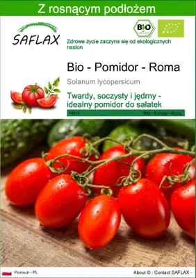 Zdjęcie produktu dla SAFLAX - Bio - Pomidor - Roma - 15 Nasiona - Z podłożem uprawowym wolnym od zarazków - Solanum lycopersicum