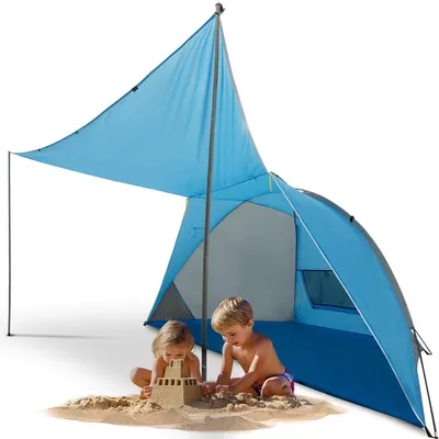 Produktbild von EXPLORER Strandmuschel Beach Windschutz Modell 46254 mit Vordach verschließbar