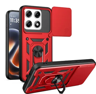 Produktbild von Outdoor Hülle für Motorola Edge 70 Pro Kameraschutz Ring Case Stoßfest Rot
