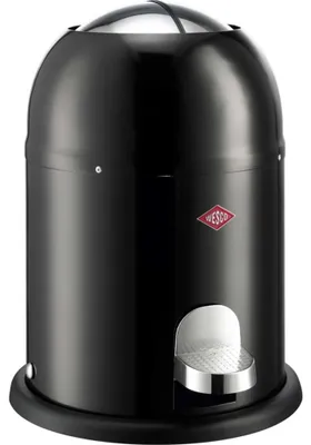 Image de Wesco Mini Master Poubelle à pédale pour cosmétiques, Poubelle, Poubelle, Poubelle pour cosmétiques, tôle d'acier, noir, 6 L, 180112-62