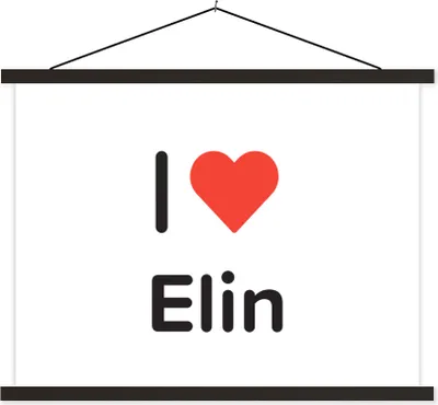 Produktbild von MuchoWow® Textilposter Ich liebe - Elin - Mädchen 150x113 cm mit schwarzem Rahmen - Wohnzimmer