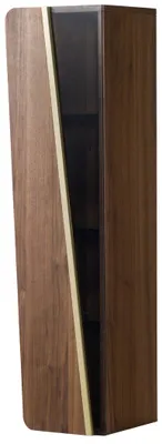 Produktbild von MASSIVMOEBEL24 Hängevitrine Nussbaum-Echtholzfurnier 33x33x125 braun lackiert BUTTERFLY #101