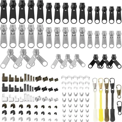 Produktbild von INF 150 Stück Reißverschluss Reparatur Set Metall - Reißverschluss Schieber Ersatz für Kleidung