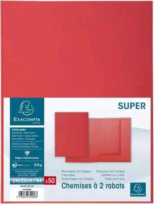 Produktbild von EXACOMPTA Aktendeckel SUPER 250 DIN A4 rot 50 Aktendeckel