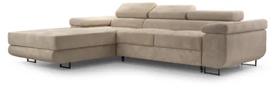 Produktbild von Masseno Ecksofa GIULIO mit Schlaffunktion L-Form, Sofa mit Bettkasten, Wohnzimmersofa, Couch, Soffa, Bettsofa, Couchgarnitur- Beige, POSO 02