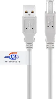 Obrázok produktu pre USB 2.0 Hi-Speed-Kabel mit USB-Zertifikat, grau