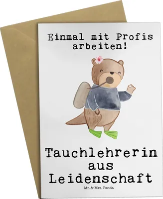 Produktbild von Mr. & Mrs. Panda babykarte Tauchlehrerin Leidenschaft - Weiß - Geschenk, Grußkarte, einladungskarten, weihnachtskarten, osterkarten, glückwunschkarten, hochzeitskarten
