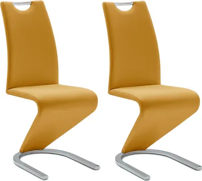 Produktbild von Schwingstuhl Esszimmerstuhl Schwingstühle Freischwinger "Pupik I" (2er Set) Curry