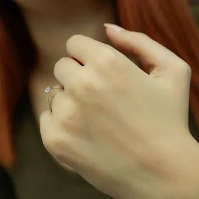 Produktbild von 0,22 Carat Diamant Solitär Ring Antragsring 14 Karat Weißgold - 52 (16,50 mm)