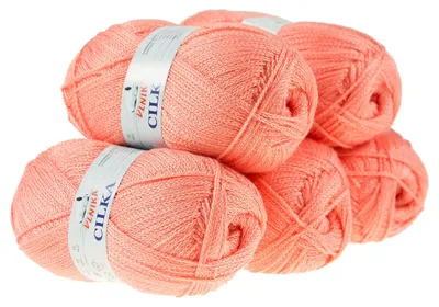 500g Strickgarn CILKA by VLNIKA Klassikgarn Strickwolle mit Schimmereffekt, dunkellachs