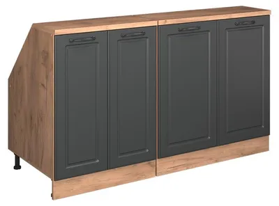 Produktbild von Küchenschrank für Dachschrägen Vicco R-Line Anthrazit Landhaus 140 cm 2er Set Schrankkorpuss 60 cm Tiefe, Model 60254
