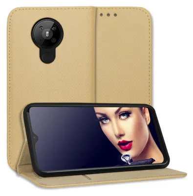Produktbild von Bookstyle Schutzhülle Klapphülle Schutztasche Etui Cover für Nokia 5.3 (6.55'') - Gold